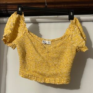 Hollister Yellow Smocked Blouse